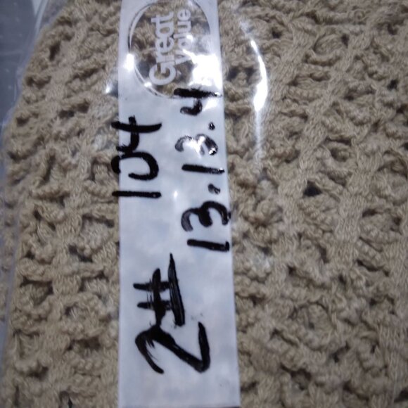 Boho Knit Maxi Cardigan Women’s Beige Duster Sweater L Festival Layering Chic - Picture 15 of 15